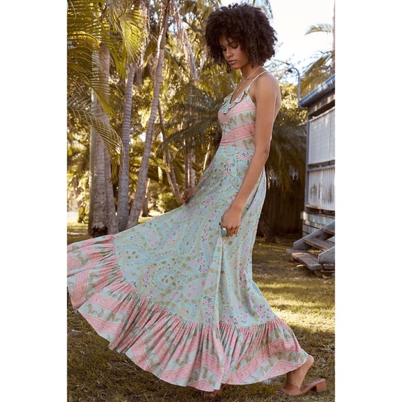 Spell City Lights Strappy Maxi in Sage - Picture 5 of 10